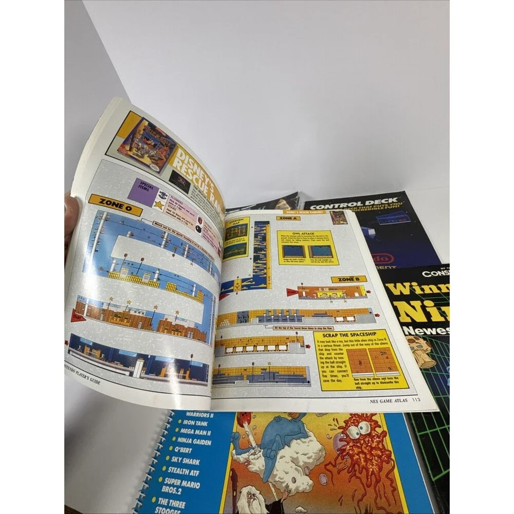 1991 Nintendo Nes Game Atlas Player's Guide All Pages VG + 4 Nintendo Books